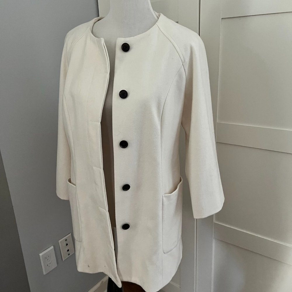 Old Navy like New semi light wooly jacket with 3/4 swing sleeves sz Med, preppy